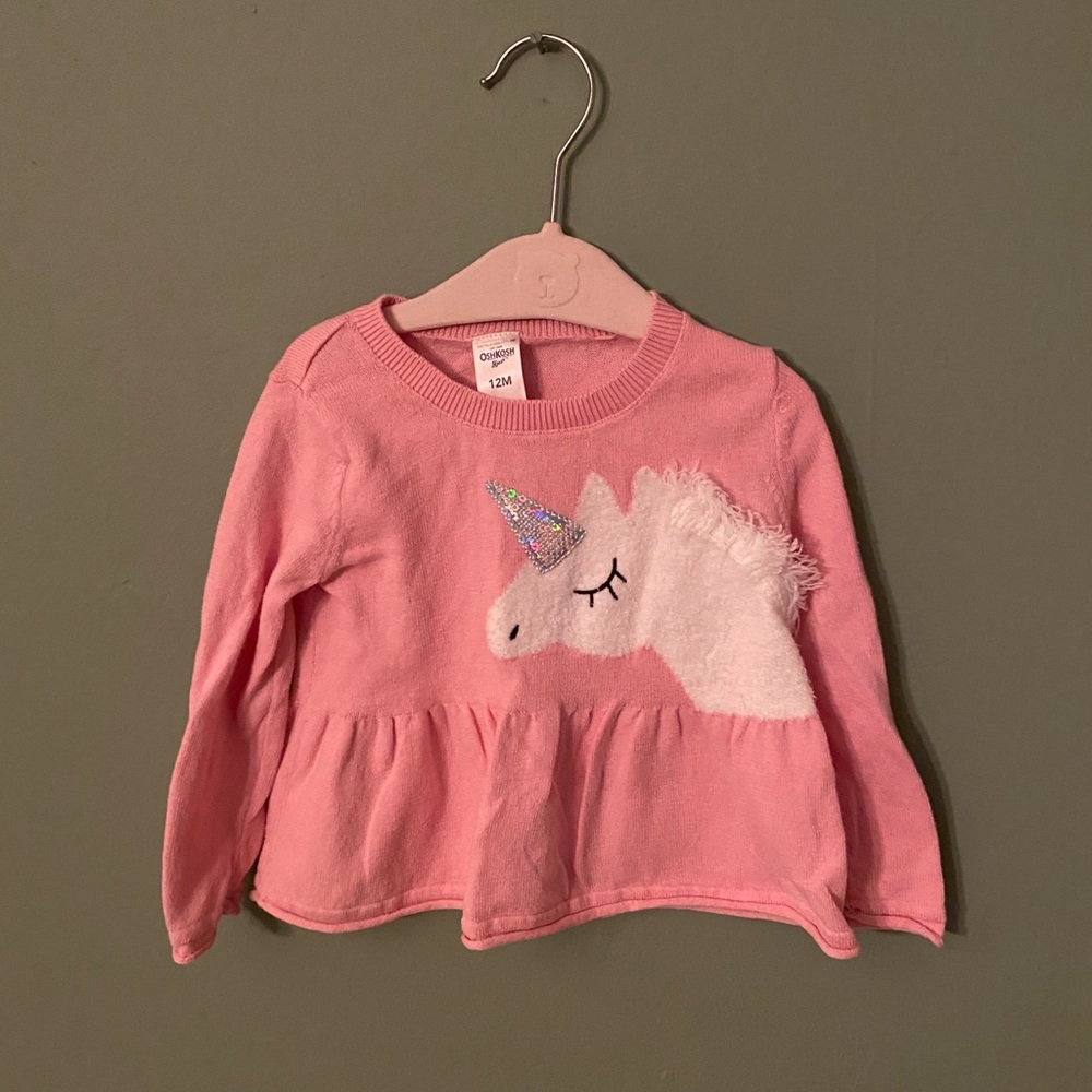 Baby girls Oshkosh unicorn sweater